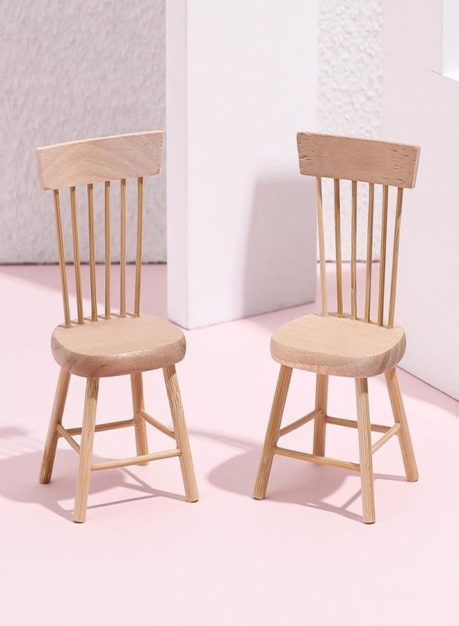 Yardwe 24Pcs Miniature Wooden Dollhouse Chairs - Realistic Mini Furniture for DIY Decor and Photography Props Perfect Doll House Accessories - Image 5